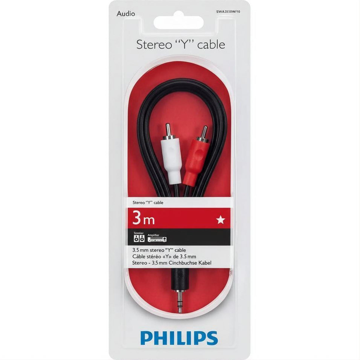 Audio cable with 3.5mm and RCA connectors