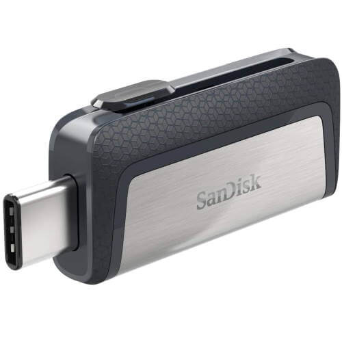 SanDisk 32GB Ultra Dual Drive USB 3.1 – Type-C OTG flash drive for Type-C/Type-A devices.
