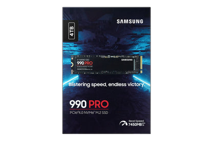 SAMSUNG MZ-V9P4T0BW 990 PRO 4 TB NVMe SSD - Read Speed up to 7450 MB/s; Write Speed to up 6900 MB/s; Random Read up to 1400000 I