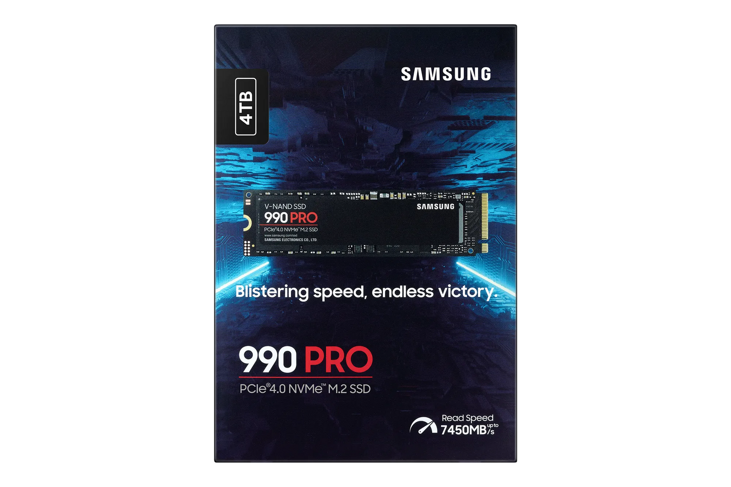 SAMSUNG MZ-V9P4T0BW 990 PRO 4 TB NVMe SSD - Read Speed up to 7450 MB/s; Write Speed to up 6900 MB/s; Random Read up to 1400000 I