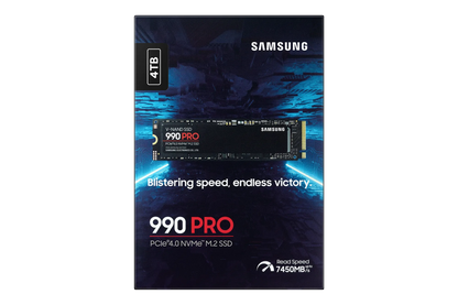 SAMSUNG MZ-V9P4T0BW 990 PRO 4 TB NVMe SSD - Read Speed up to 7450 MB/s; Write Speed to up 6900 MB/s; Random Read up to 1400000 I