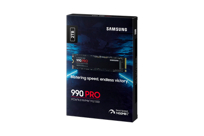 SAMSUNG MZ-V9P2T0BW 990 PRO 2 TB NVMe SSD - Read Speed up to 7450 MB/s; Write Speed to up 6900 MB/s; Random Read up to 1400000 I