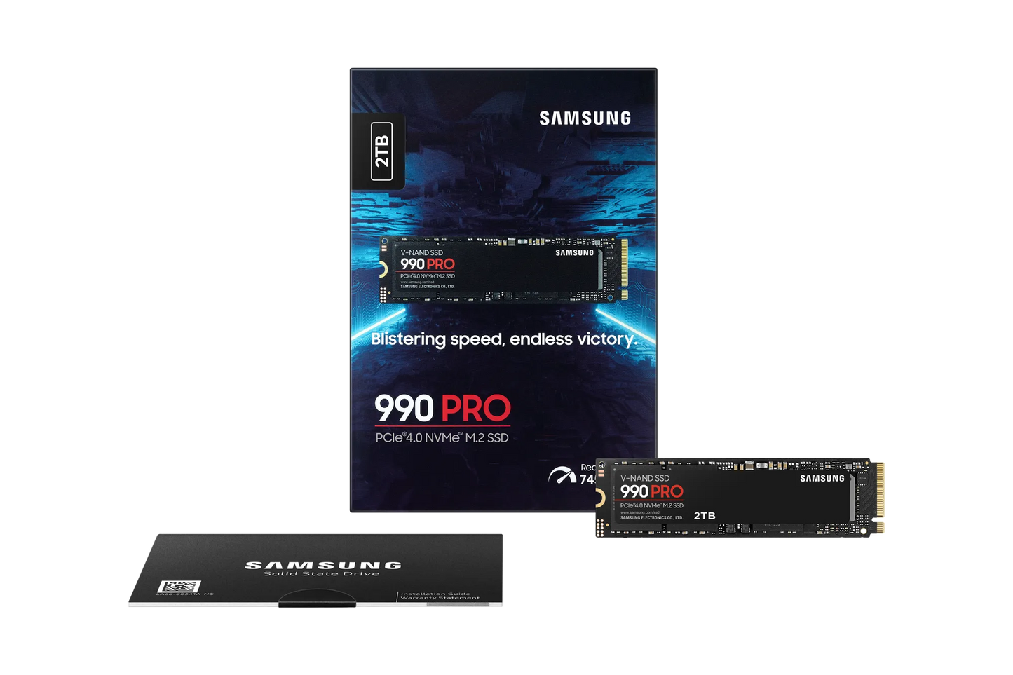 SAMSUNG MZ-V9P2T0BW 990 PRO 2 TB NVMe SSD - Read Speed up to 7450 MB/s; Write Speed to up 6900 MB/s; Random Read up to 1400000 I