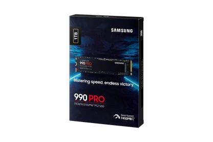 SAMSUNG MZ-V9P1T0BW 990 PRO 1 TB NVMe SSD - Read Speed up to 7450 MB/s; Write Speed to up 6900 MB/s; Random Read up to 1200000 I