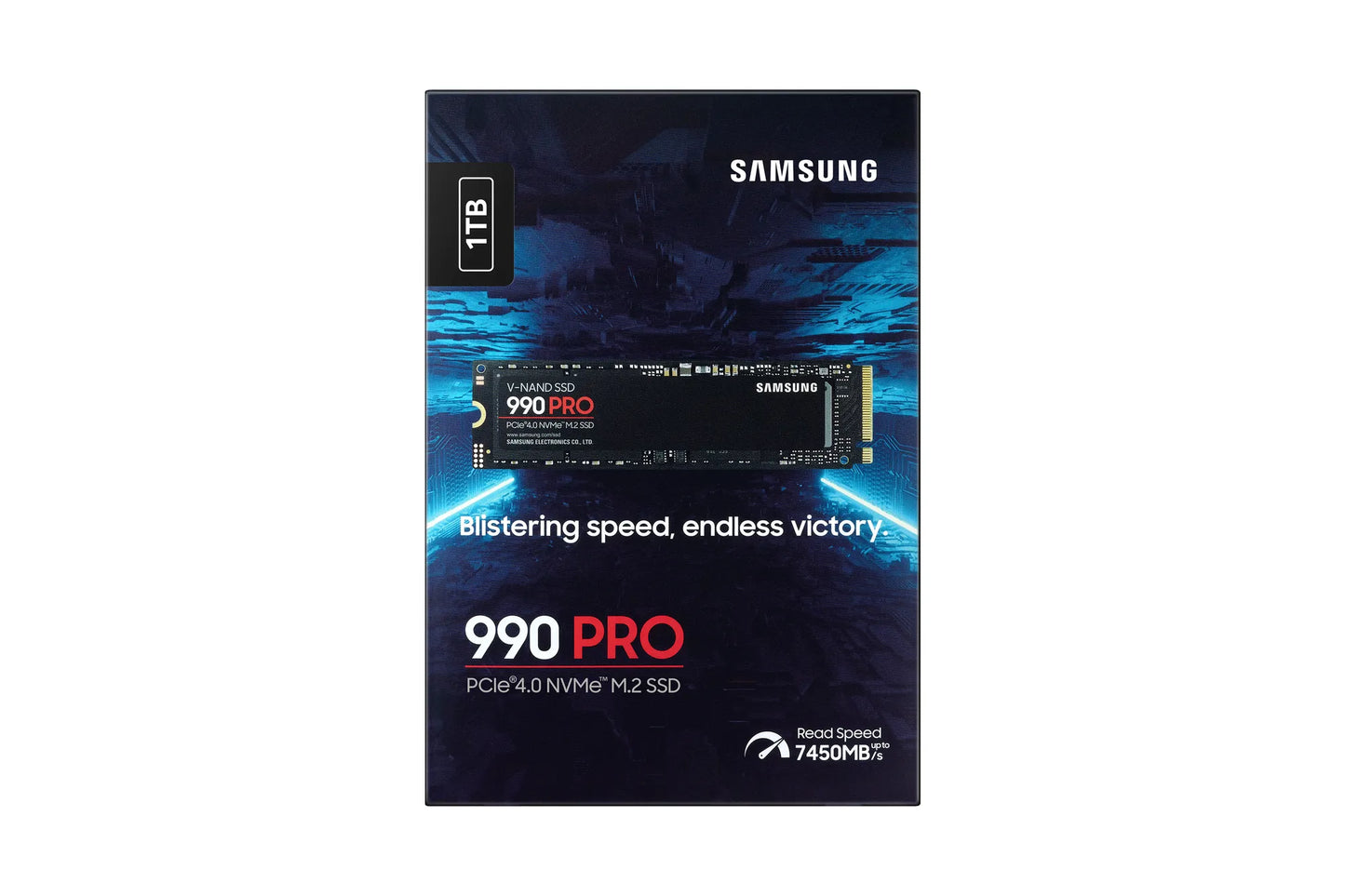SAMSUNG MZ-V9P1T0BW 990 PRO 1 TB NVMe SSD - Read Speed up to 7450 MB/s; Write Speed to up 6900 MB/s; Random Read up to 1200000 I