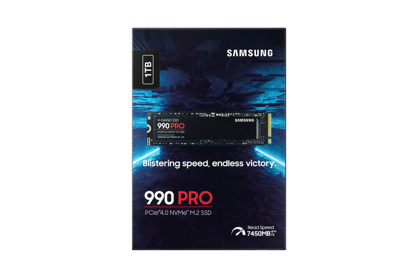 SAMSUNG MZ-V9P1T0BW 990 PRO 1 TB NVMe SSD - Read Speed up to 7450 MB/s; Write Speed to up 6900 MB/s; Random Read up to 1200000 I
