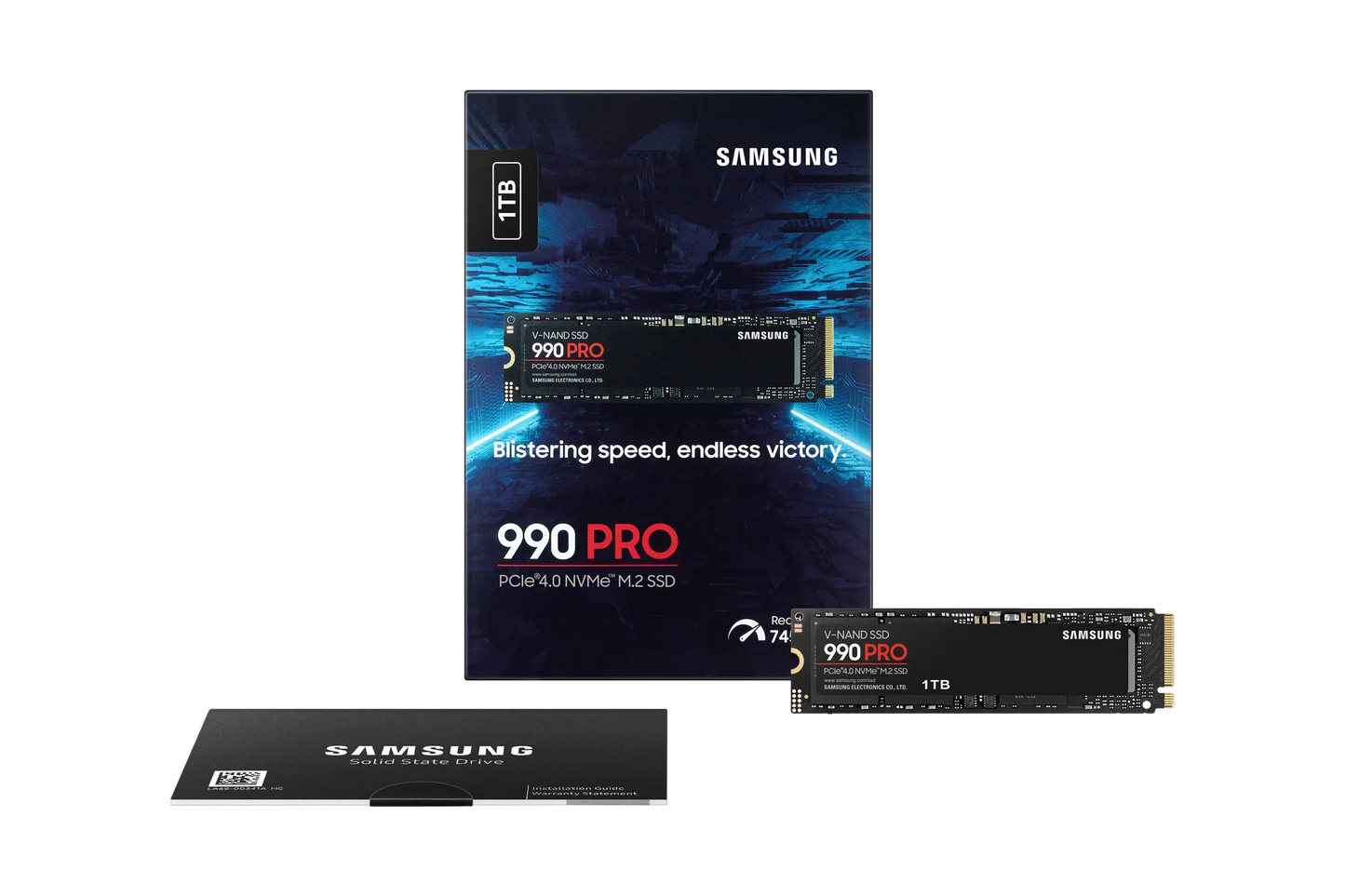 SAMSUNG MZ-V9P1T0BW 990 PRO 1 TB NVMe SSD - Read Speed up to 7450 MB/s; Write Speed to up 6900 MB/s; Random Read up to 1200000 I
