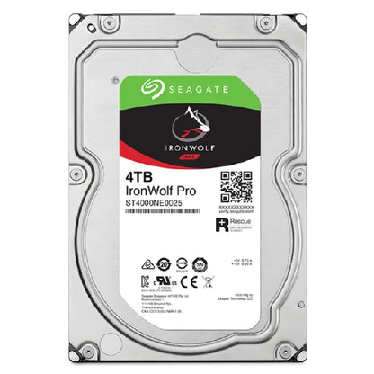 Seagate Ironwolf Pro ST4000NT001 4TB 3.5'' HDD NAS Drives 7200 RPM; SATA 6GB/s Interface; 256MB Cache;550TB/Year; Unlimited Bays