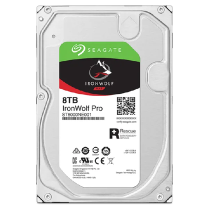 Seagate Ironwolf Pro ST8000NT001 8TB 3.5'' HDD NAS Drives 7200 RPM; SATA 6GB/s Interface; 256MB Cache;550TB/Year; Unlimited Bays