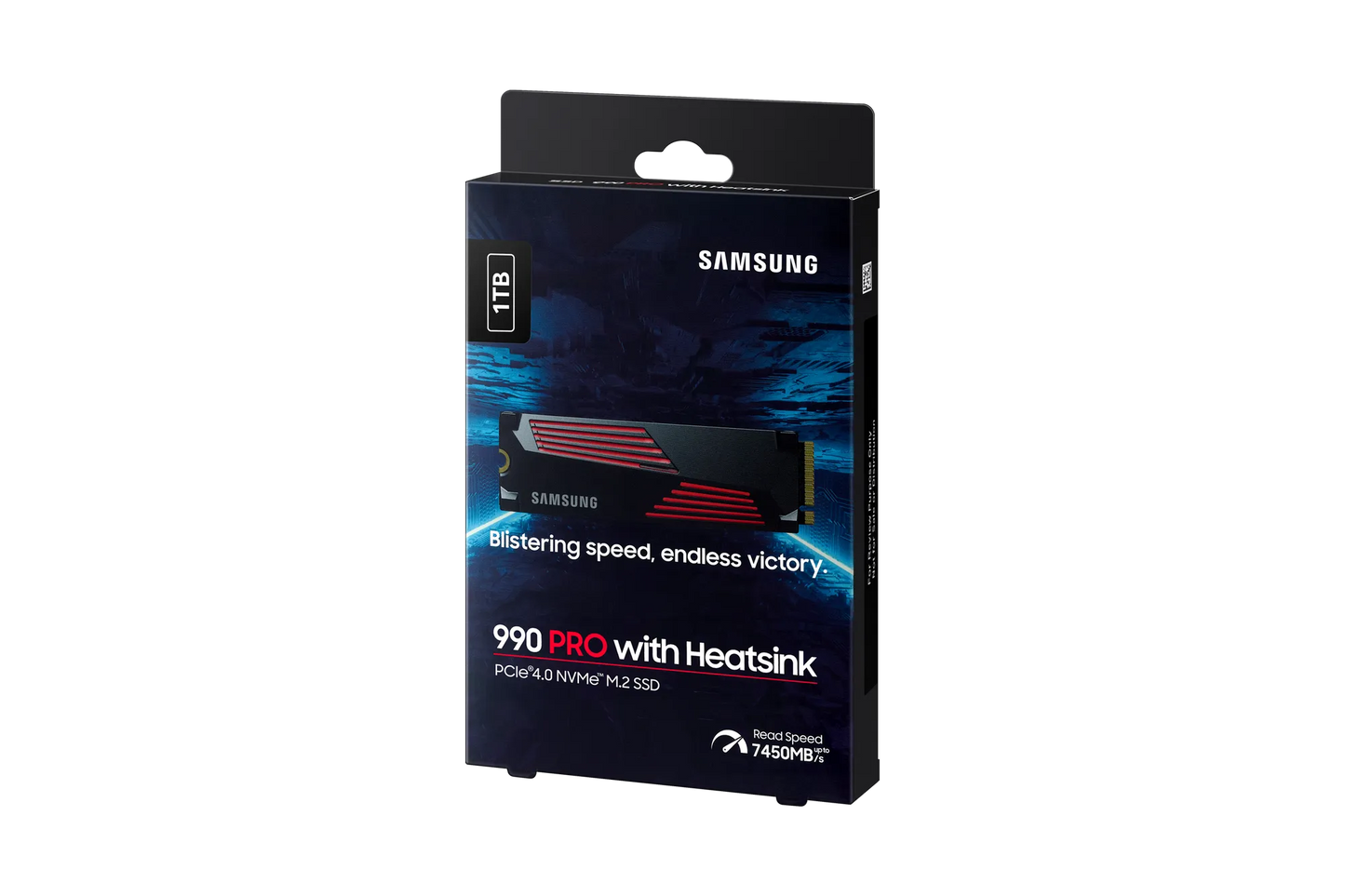 SAMSUNG MZ-V9P1T0CW 990 PRO 1 TB NVMe SSD W/Heatsink - Read Speed up to 7450 MB/s; Write Speed to up 6900 MB/s; Random Read up t