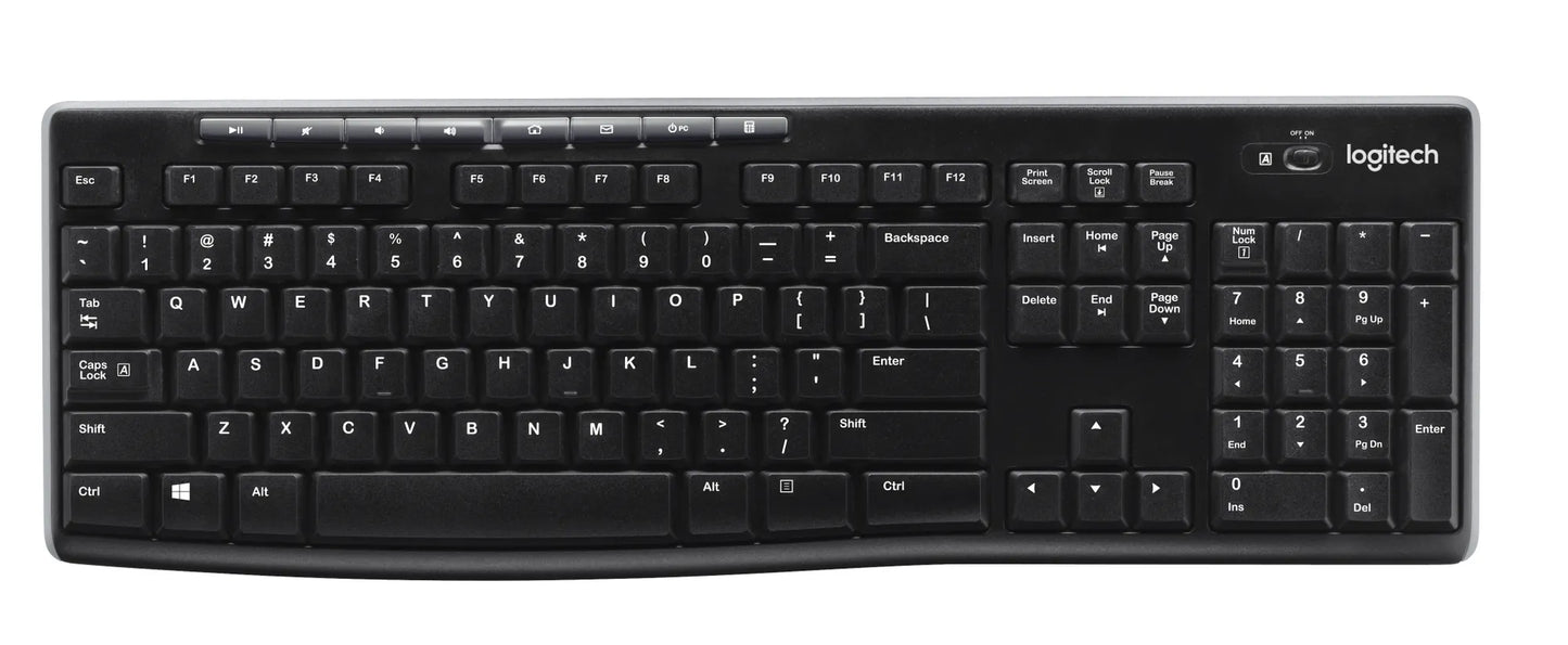 Logitech K270 Wireless Keyboard – Full-Size Layout, Long Battery Life, USB Receiver – 920-003736
