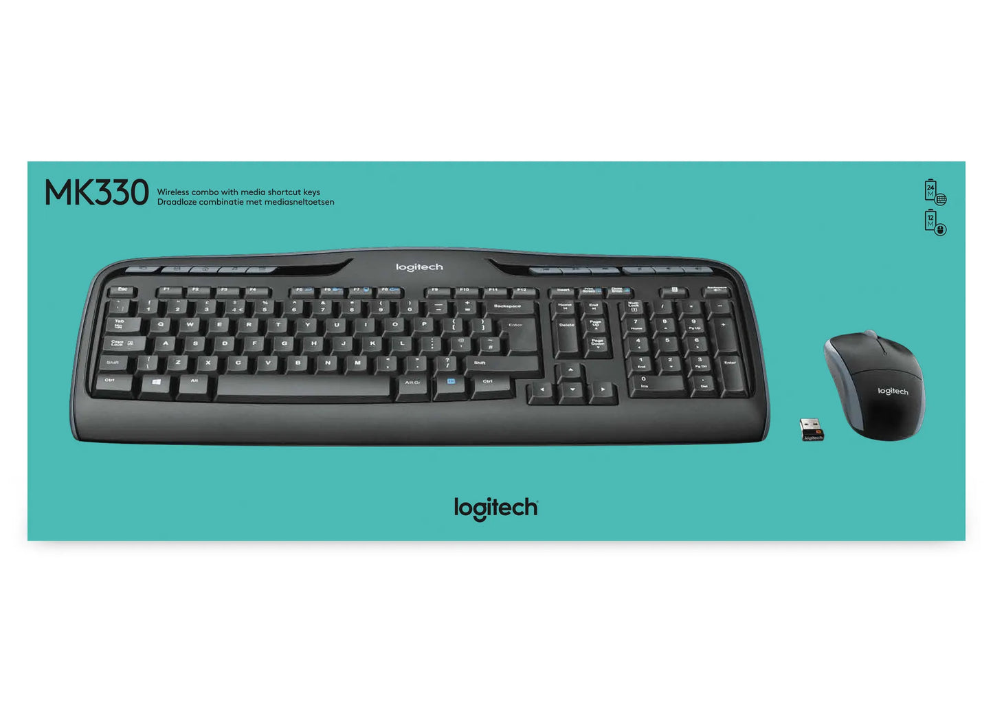 920-003989 - LOGI MK330 Wireless Keyboard and Mouse Combo Nano USB Not unifying low profile keys