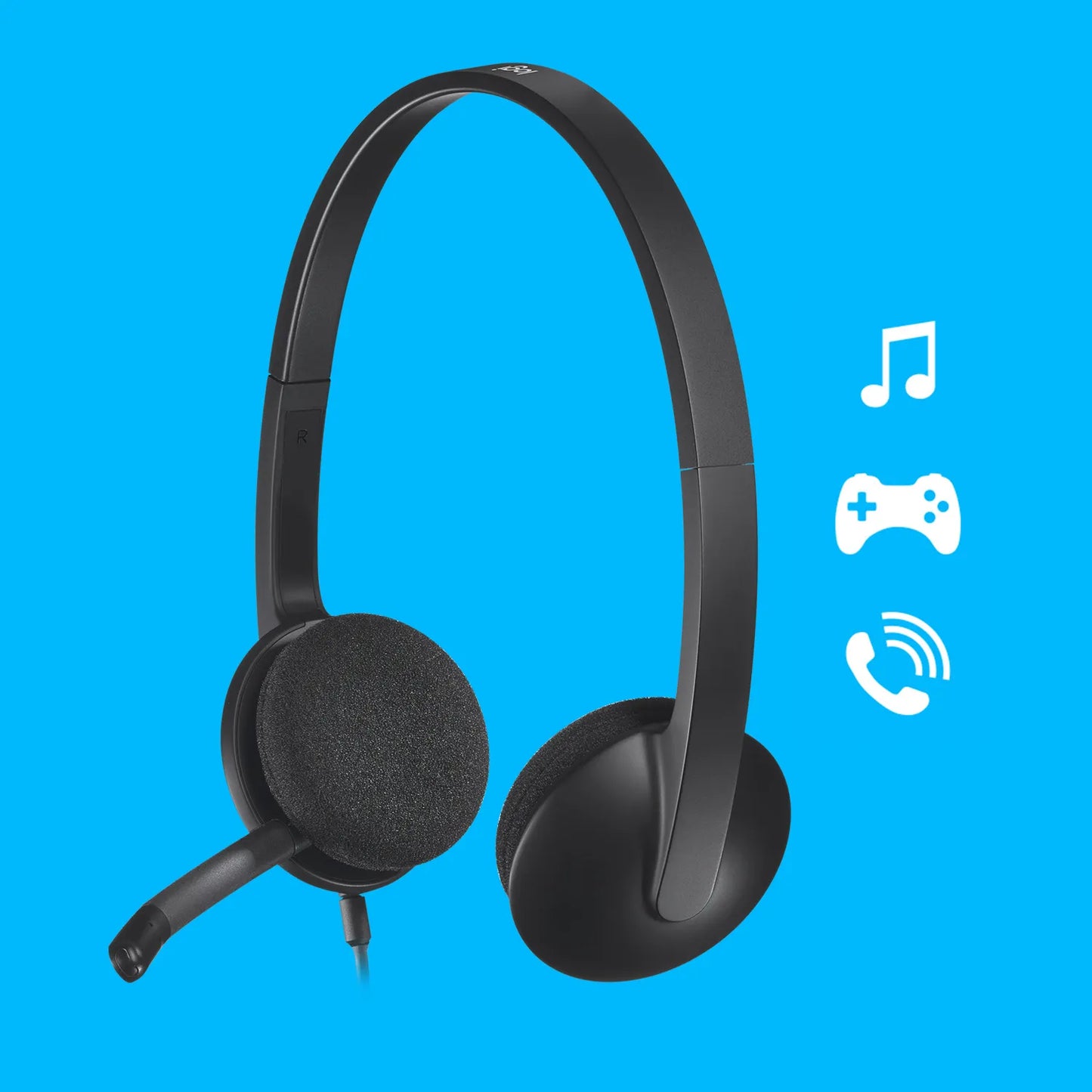 981-000475 - Logitech Headset H340 USB Stereo Internet headset over the head type with adjustable lightweight design