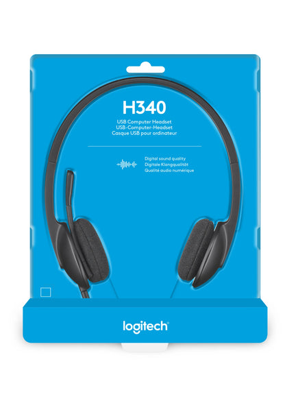 981-000475 - Logitech Headset H340 USB Stereo Internet headset over the head type with adjustable lightweight design
