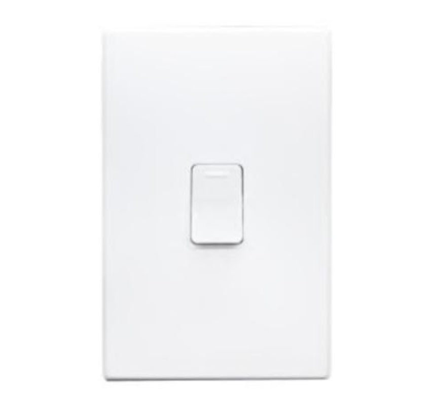 White light switch on a white background