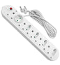 MicroWorld 10-Way Heavy Duty Multiplug with 5M Long Cord - Surge Protection for safe power distribution at home.