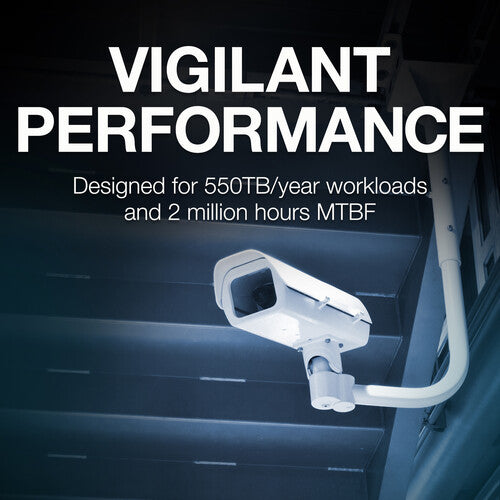 Surveillance camera with Seagate 10TB SkyHawk AI 7200RPM SATA III 3.5" Internal Surveillance Hard Drive – AI-Optimized, 24/7 Use