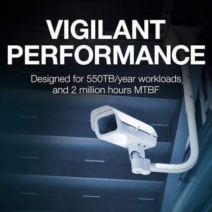 Surveillance camera with Seagate 10TB SkyHawk AI 7200RPM SATA III 3.5" Internal Surveillance Hard Drive – AI-Optimized, 24/7 Use