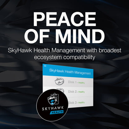 Seagate 10TB SkyHawk AI 7200RPM SATA III 3.5" Internal Surveillance Hard Drive – AI-Optimized, 24/7 Use for reliable surveillance storage.