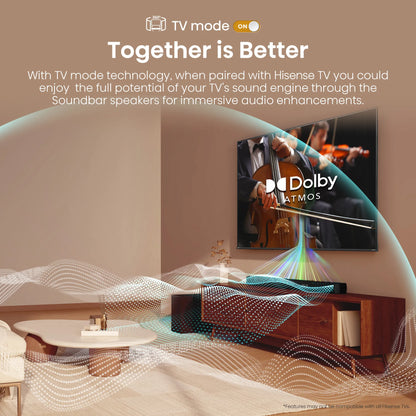 Hisense HS3100 3.1 Channel Soundbar 480W with Subwoofer