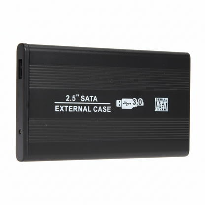 Close-up of Smacc HDD enclosure showing aluminum casing