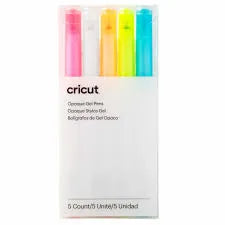 2009849 - Cricut 5 medium point 1.0 mm opaque pens in pink; white; orange; yellow; and blue