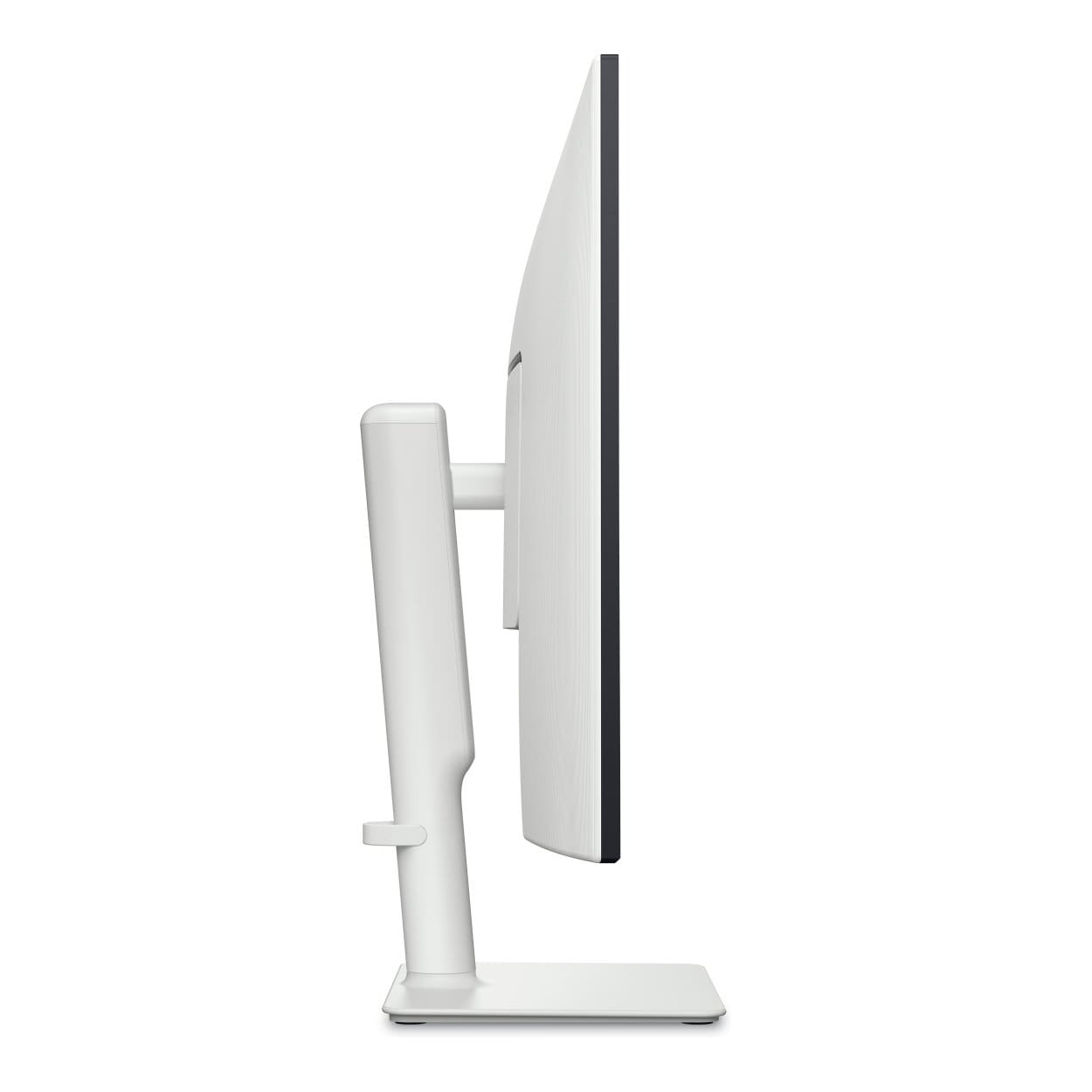 Monitor on adjustable stand showing height and tilt.

