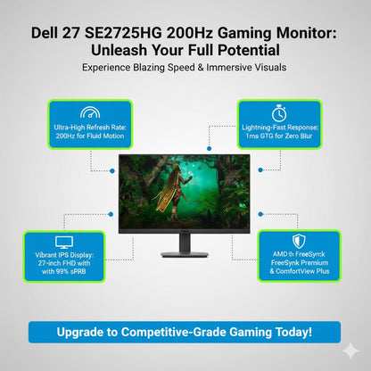 Dell 27 SE2725HG 200Hz IPS Gaming Monitor FHD 1ms FreeSync Premium 27-Inch IPS LED