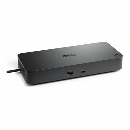 Front and rear view of the Dell Pro WD25TB4 Thunderbolt 4 dock.

