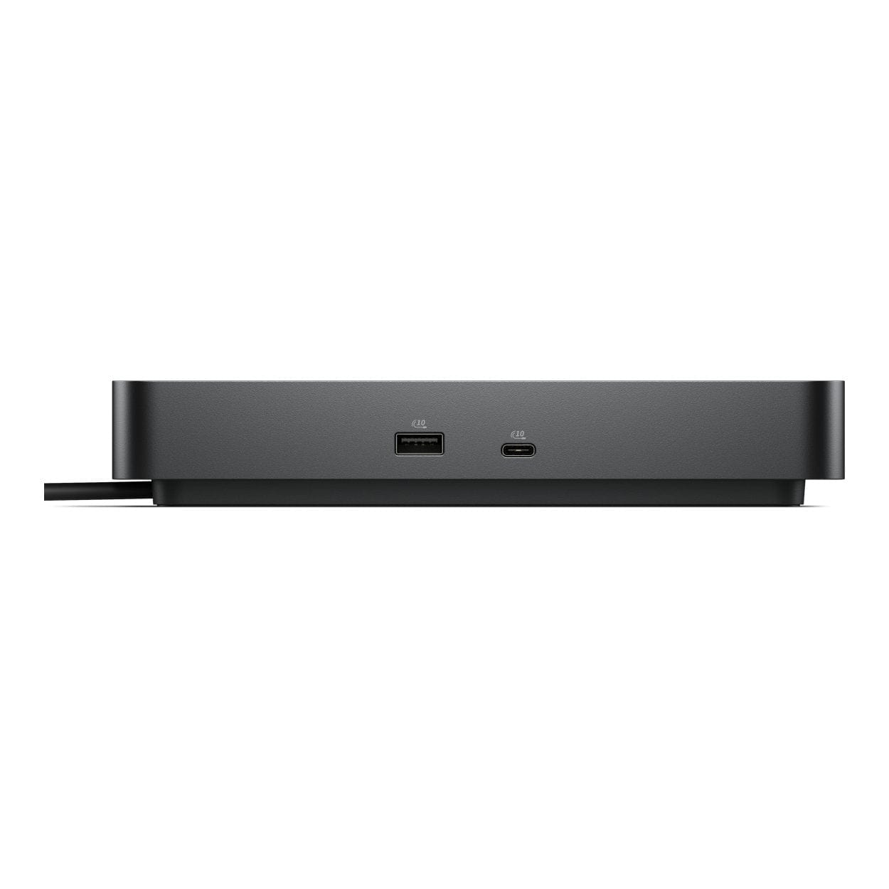 A quad-monitor setup powered by the dock.

