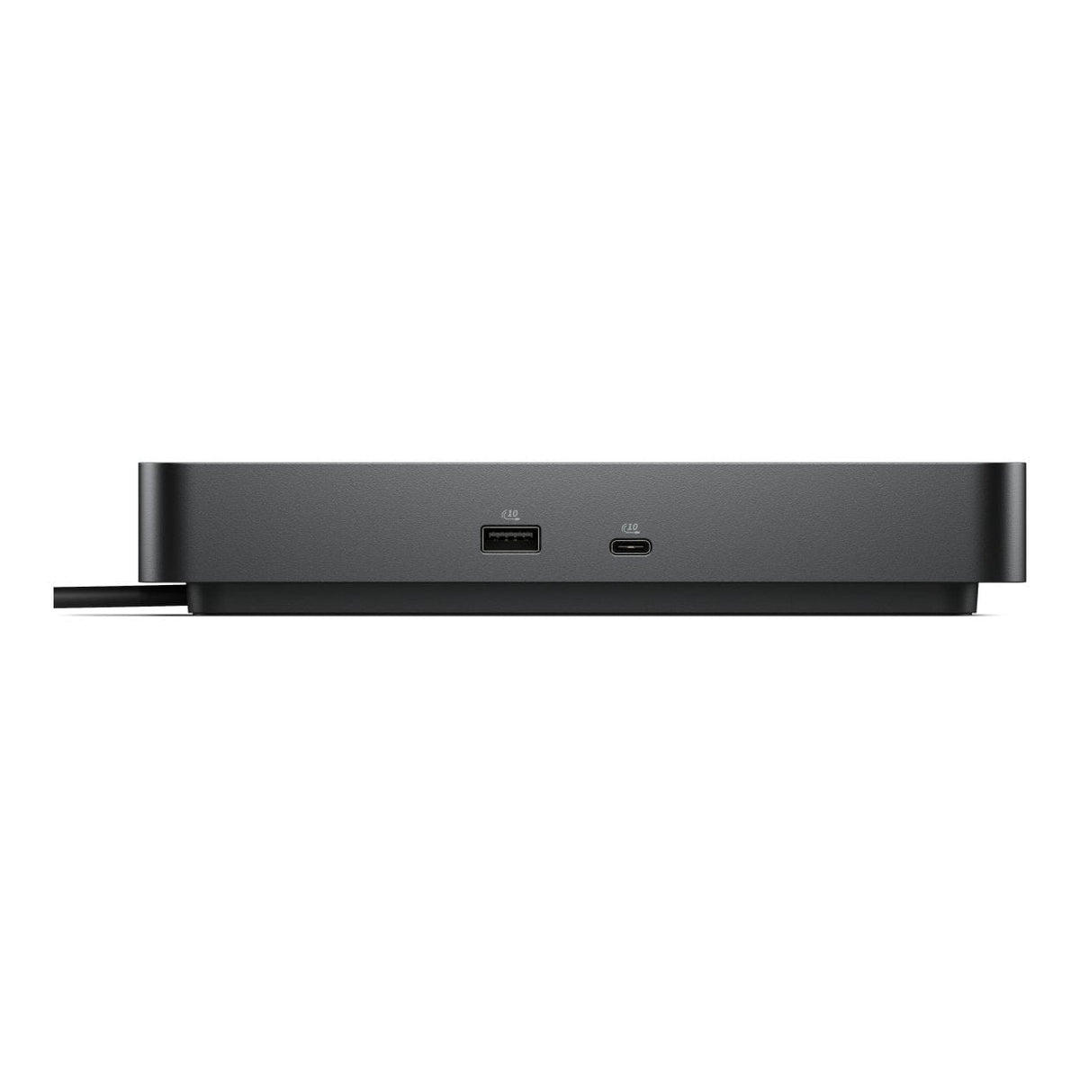 Side profile showing the dock's port layout and LED indicator.

