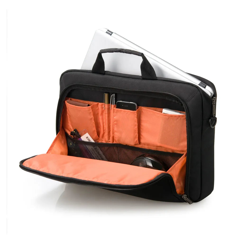 Organized interior of the Everki Advance 14" Professional Laptop Briefcase (EKB407NCH14) - Business-Ready, TSA-Friendly, Durable Protection.