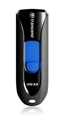 TRANSCEND 64GB JF790 USB3.1 GEN 1 CAPLESS FLASH DRIVE - BLACK AND BLUE