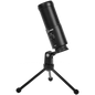 LORGAR Voicer 521, Gaming Microphone, Black, USB condenser mic with Volume Knob, 3.5MM headphonejack, mute button and led indicator, package including 1x F5 Microphone, 1 x 2M type-C USB Cable, 1 xTripod Stand