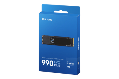 SAMSUNG MZ-V9S1T0BW 990 EVO Plus 1TB NVMe SSD - Read Speed up to 7150 MB/s; Write Speed to up 6300 MB/s; Random Read up to 850;0