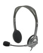 981-000593 - Logitech Headset H111 Analog Stereo Headset  One plug Noise Cancelling mic full stereo sound Flexible Rotating Boom