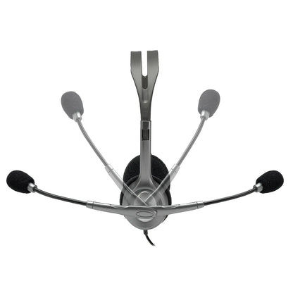 981-000593 - Logitech Headset H111 Analog Stereo Headset  One plug Noise Cancelling mic full stereo sound Flexible Rotating Boom