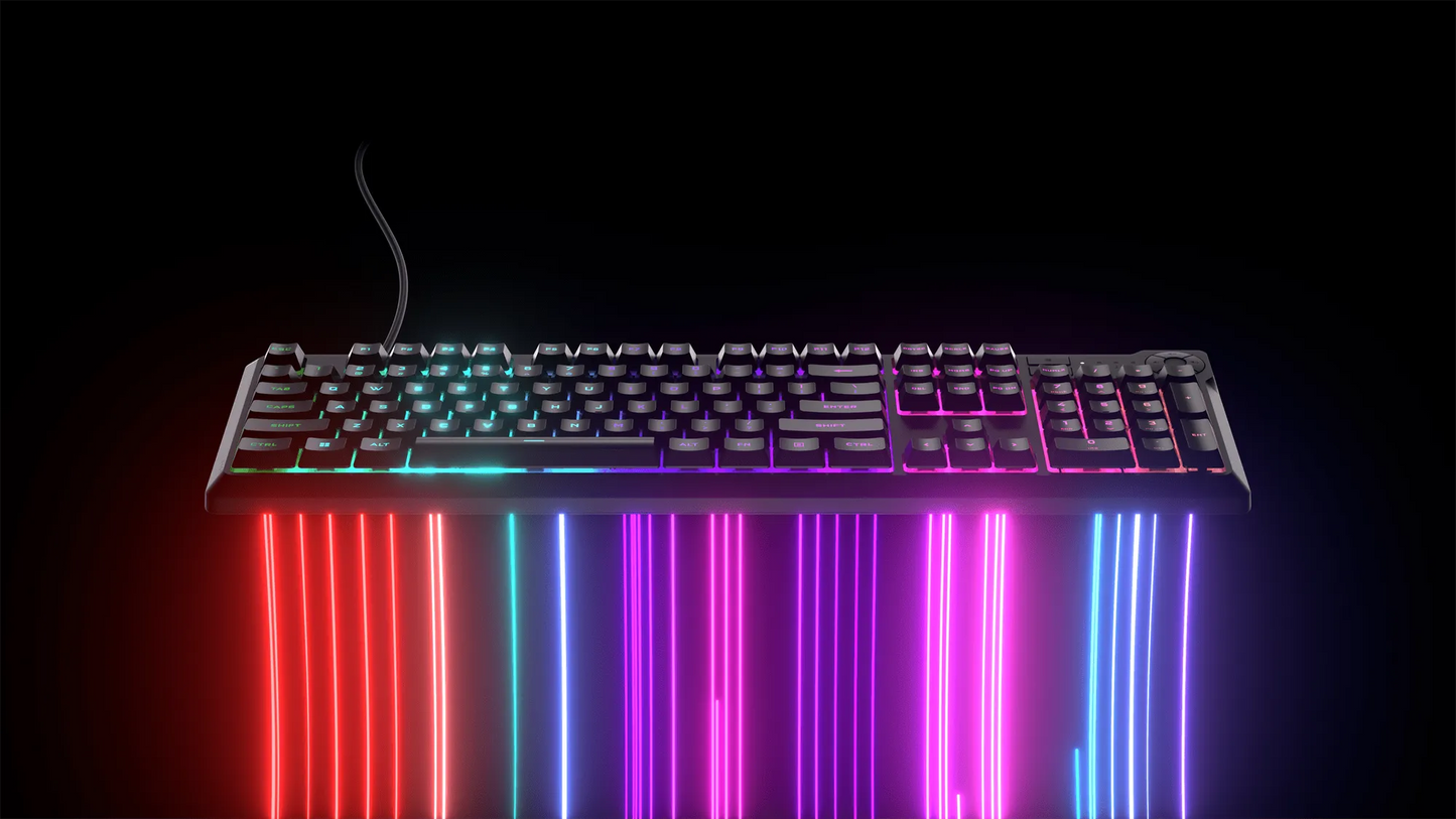 Corsair K55 Core Gaming Keyboard; Backlit Zoned RGB LED; Rubberdome