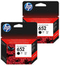 2 Pack HP 652 Black Original Ink Cartridge