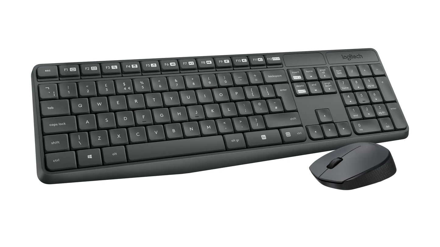 Logitech MK235 Wireless Keyboard and Mouse Combo – Full-Size, Durable, Long Battery Life, USB Plug-and-Play