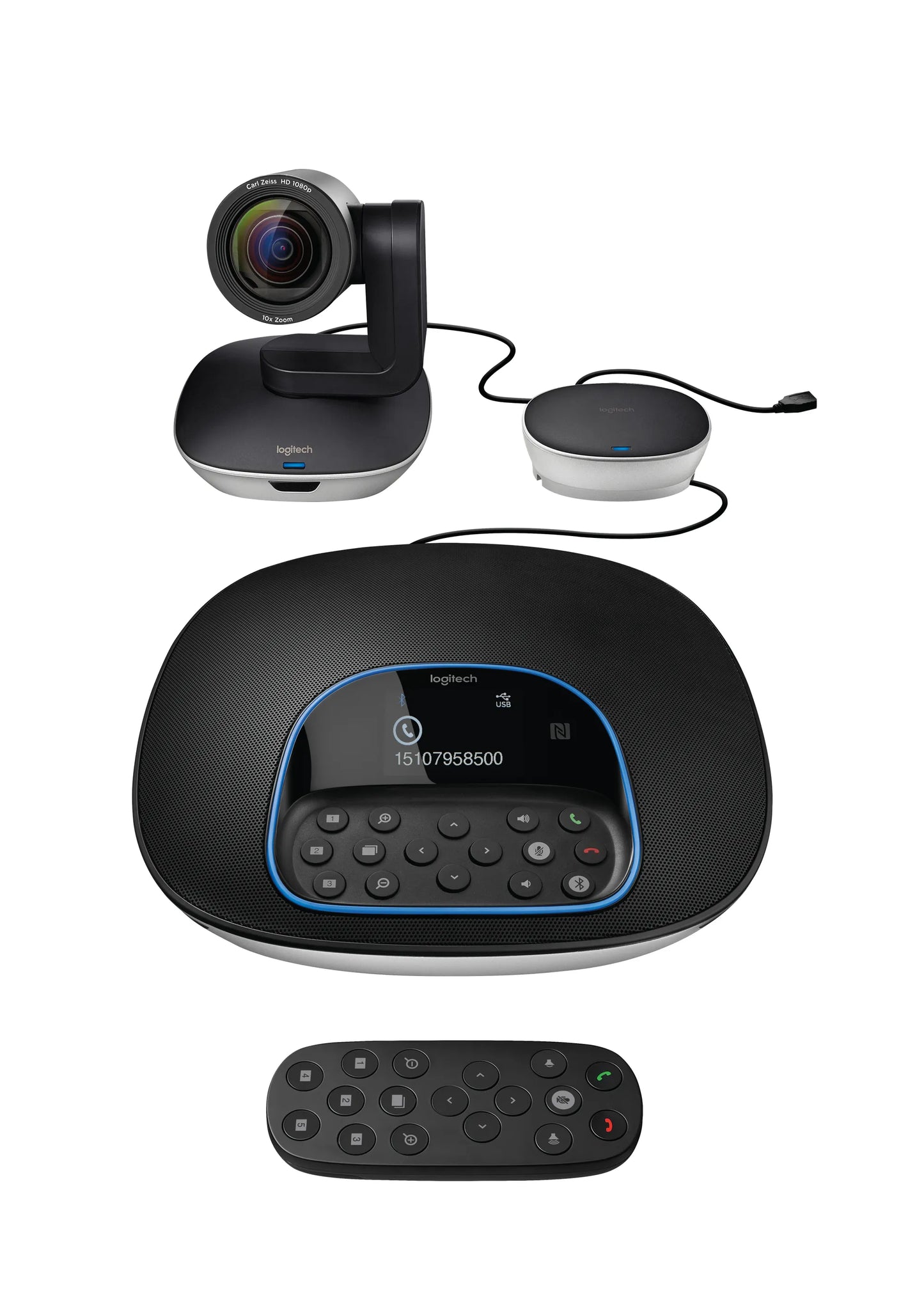 Logitech GROUP Video Conferencing System – HD Video, Speakerphone, USB Plug-and-Play, for Mid to Large Rooms