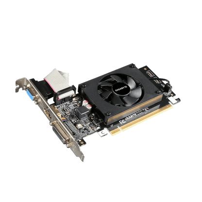 GIGABYTE Graphics nVidia GeForce® GT 710 2GB GDDR3 64Bit . 1x Dual-Link DVI-D; 1x HDMI; 1x VGA; Low Profile
