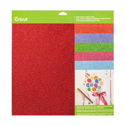 2007757 - Cricut Glitter Cardstock 30x30cm 10-sheet Sampler (Brights)