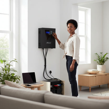 Inverter with included battery connection cables.

