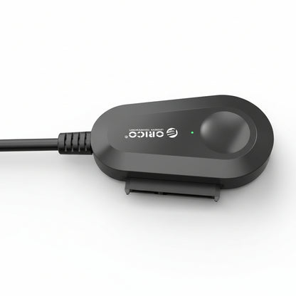 Black USB device with a visible brand logo on a white background