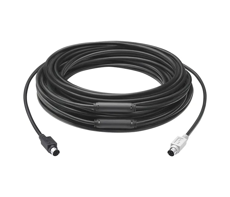 Logitech GROUP 15m Extended Cable – Long-Range Hub to Camera/Speakerphone Connection, Plenum-Rated