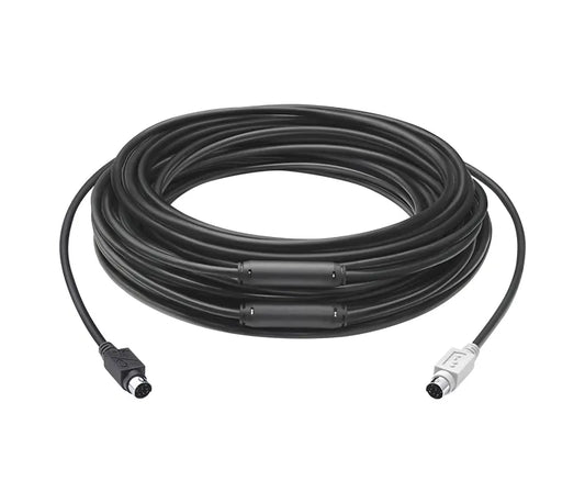 Logitech GROUP 15m Extended Cable – Long-Range Hub to Camera/Speakerphone Connection, Plenum-Rated