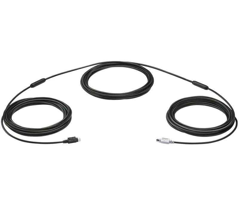 Logitech GROUP 15m Extended Cable – Long-Range Hub to Camera/Speakerphone Connection, Plenum-Rated