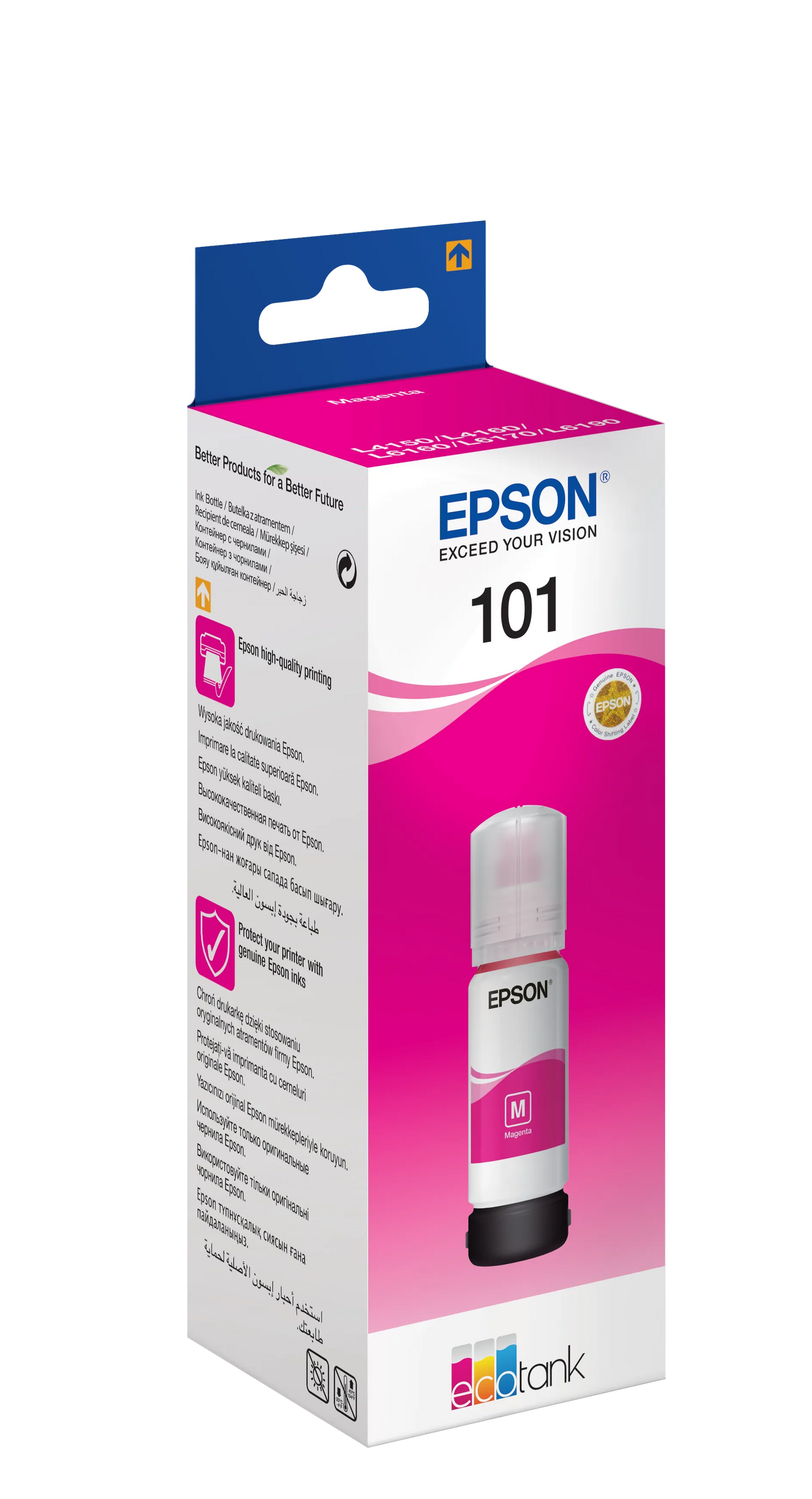 Epson 101 Ecotank Magenta ink bottle (70ml). 6000 pages @ 5% coverage.