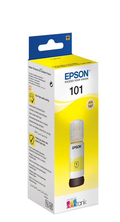 Epson 101 Ecotank Yellow ink bottle (70ml). 6000 pages @ 5% coverage.